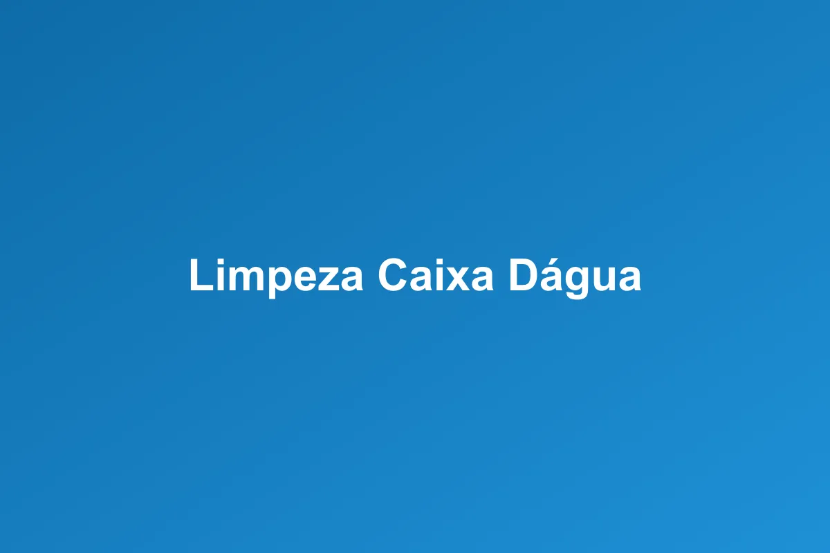 Limpeza de caixa d'água em Goiânia